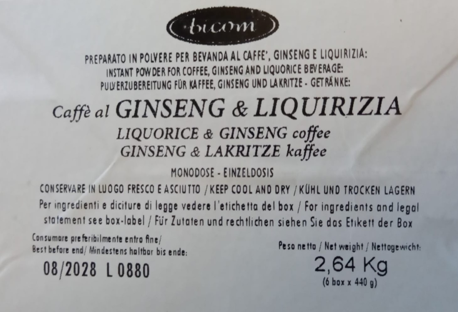 CAFFE' AL GINSENG E LIQUIRIZIA PREPARATO IN POLVERE - immagine 2