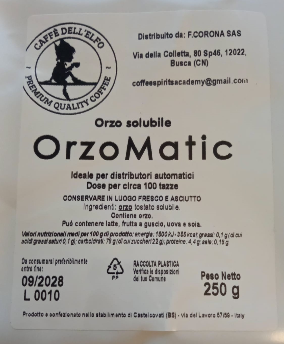 ORZO SOLUBILE ORZOMATIC 250 g - immagine 2