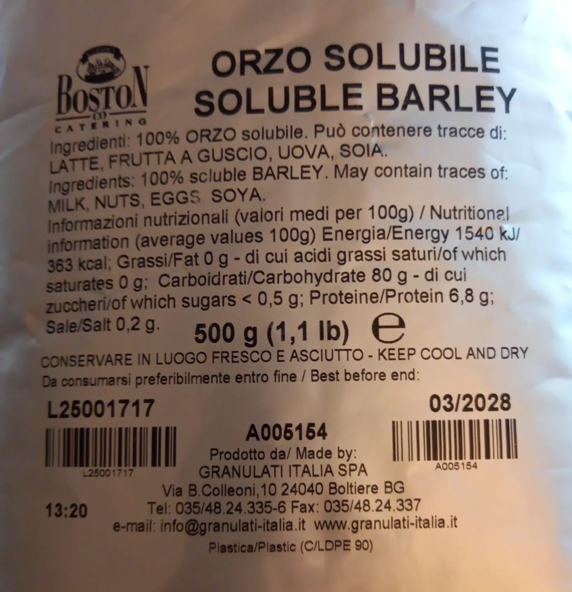 ORZO SOLUBILE BARLEY 500 g - immagine 2